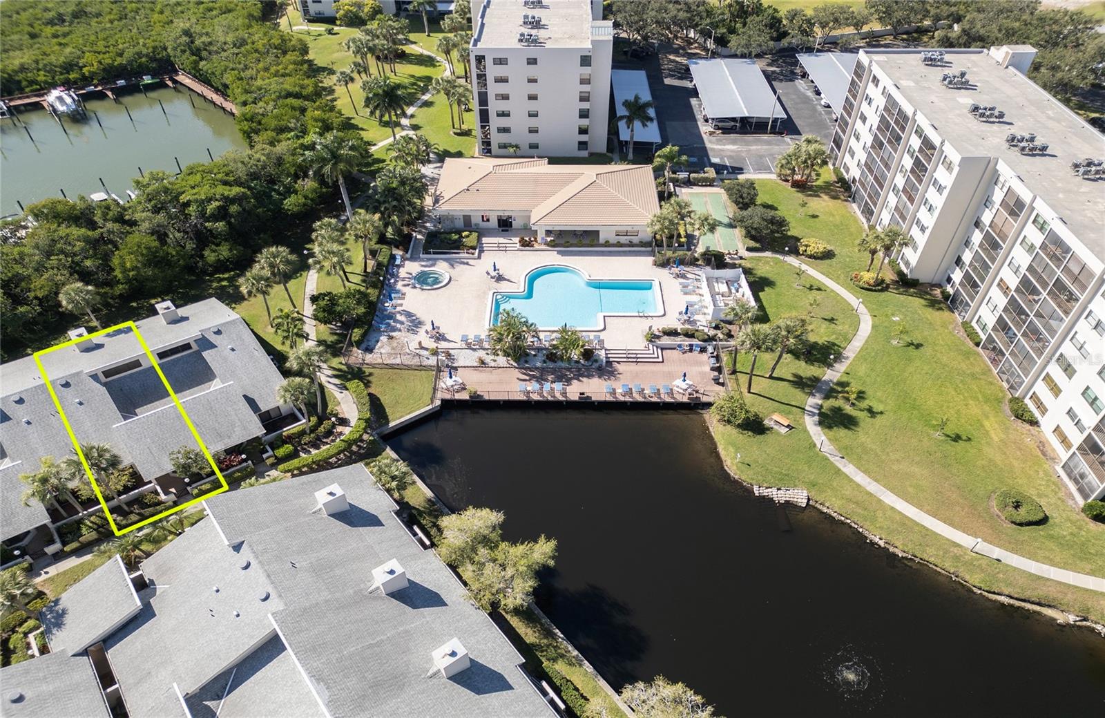 Short stroll to the heated pool, spa and club house