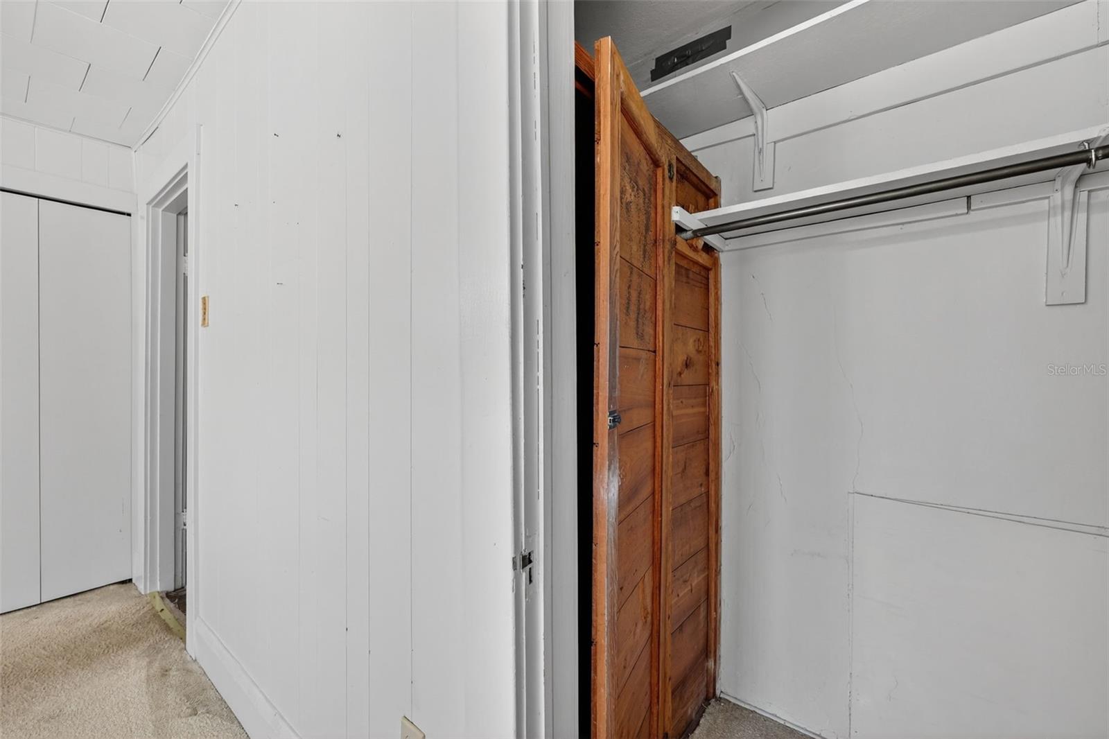 Cedar closet corner of one of the front bedroom closets