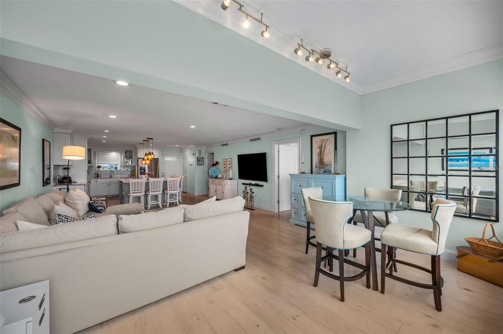 Extra track lighting in addition to canned lighting