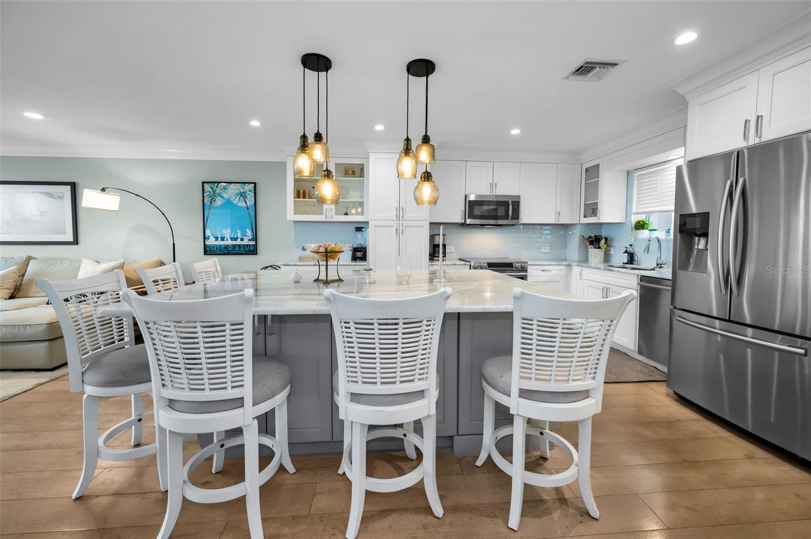 Eating space for six at this beautiful island