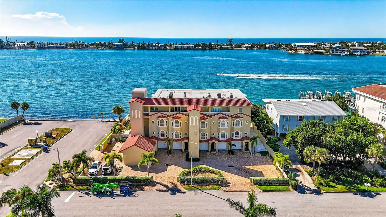 Beautiful Pass A Grille channel w/St Pete Beach & Gulf in background