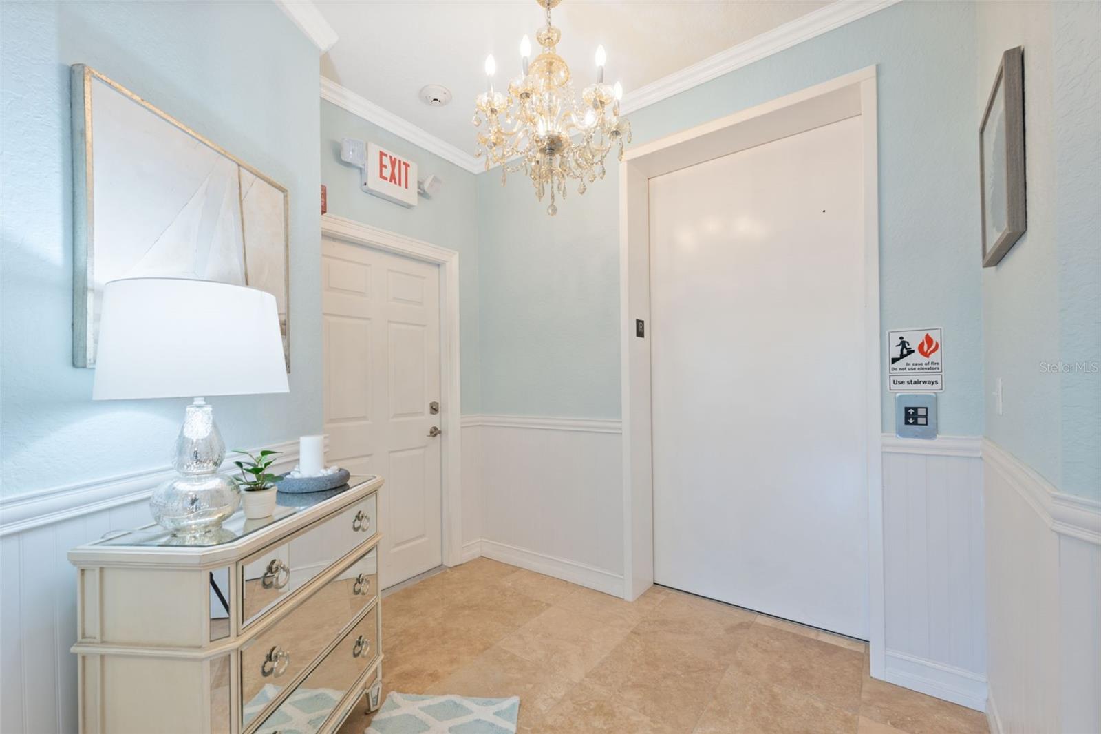 Private elevator to front door
