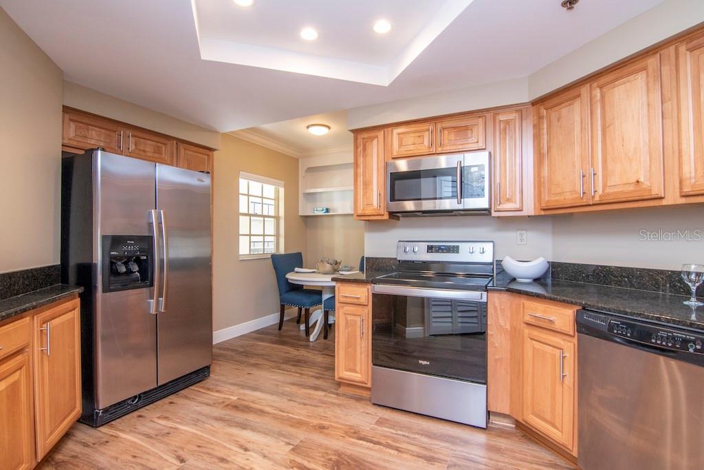 The kitchen includes a distinct eat-in area that easily converts to additional pantry and storage space to suit your lifestyle.