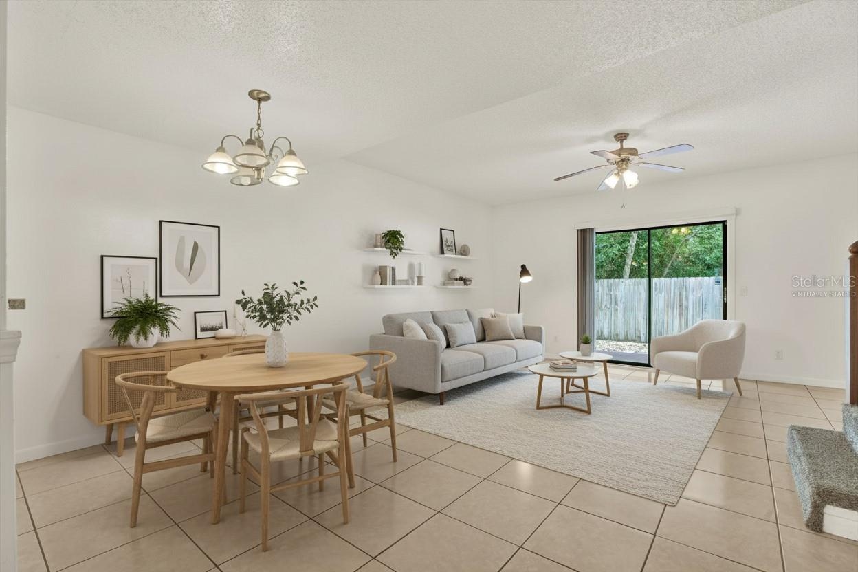 Living and Dining Area Virtually Staged