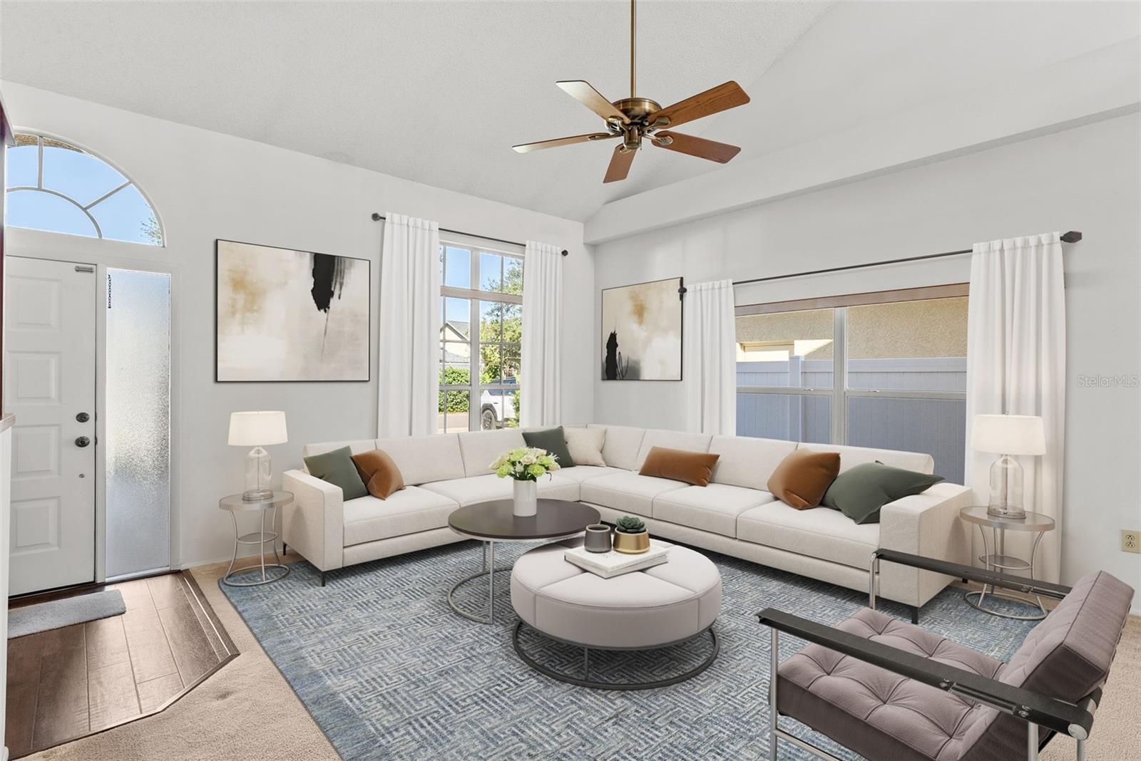 Sunny Living room greets you upon entering.