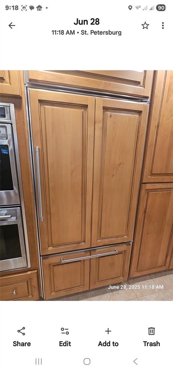 SUB ZERO Refrigerator with matching Cabinet Fronts with Freezer and Built in Ice Maker!