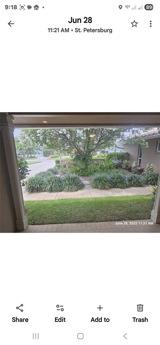 View of the Courtyard from inside your family room.