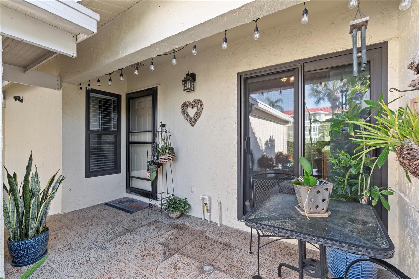Private front patio space for morning coffee or evening unwinds