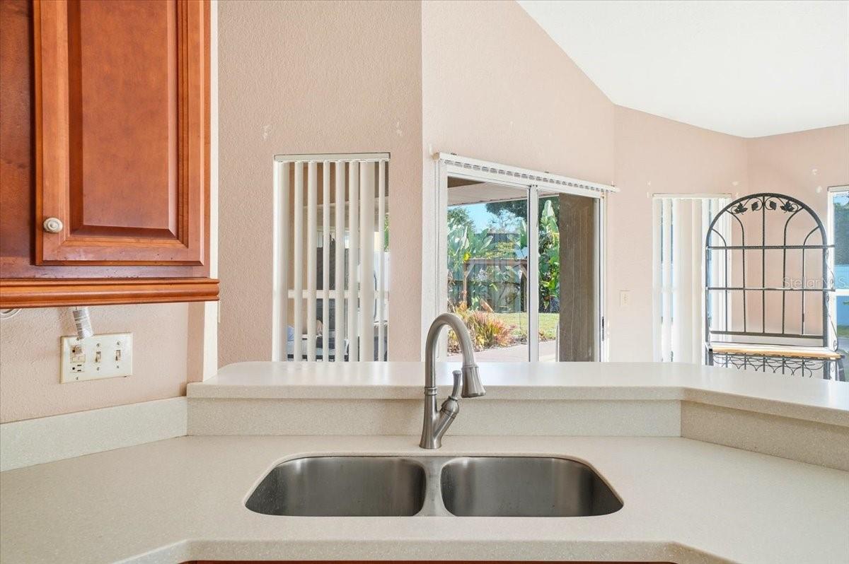 Kitchen looking into dining room