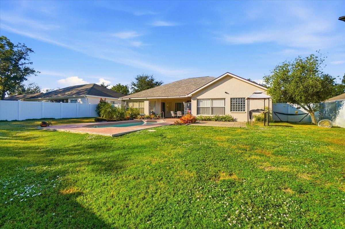 Pool and paver entertaining areas
