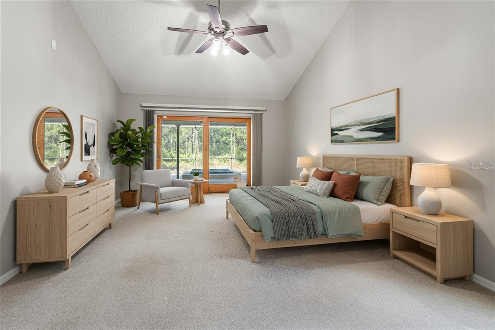 Virtually staged Primary bedroom