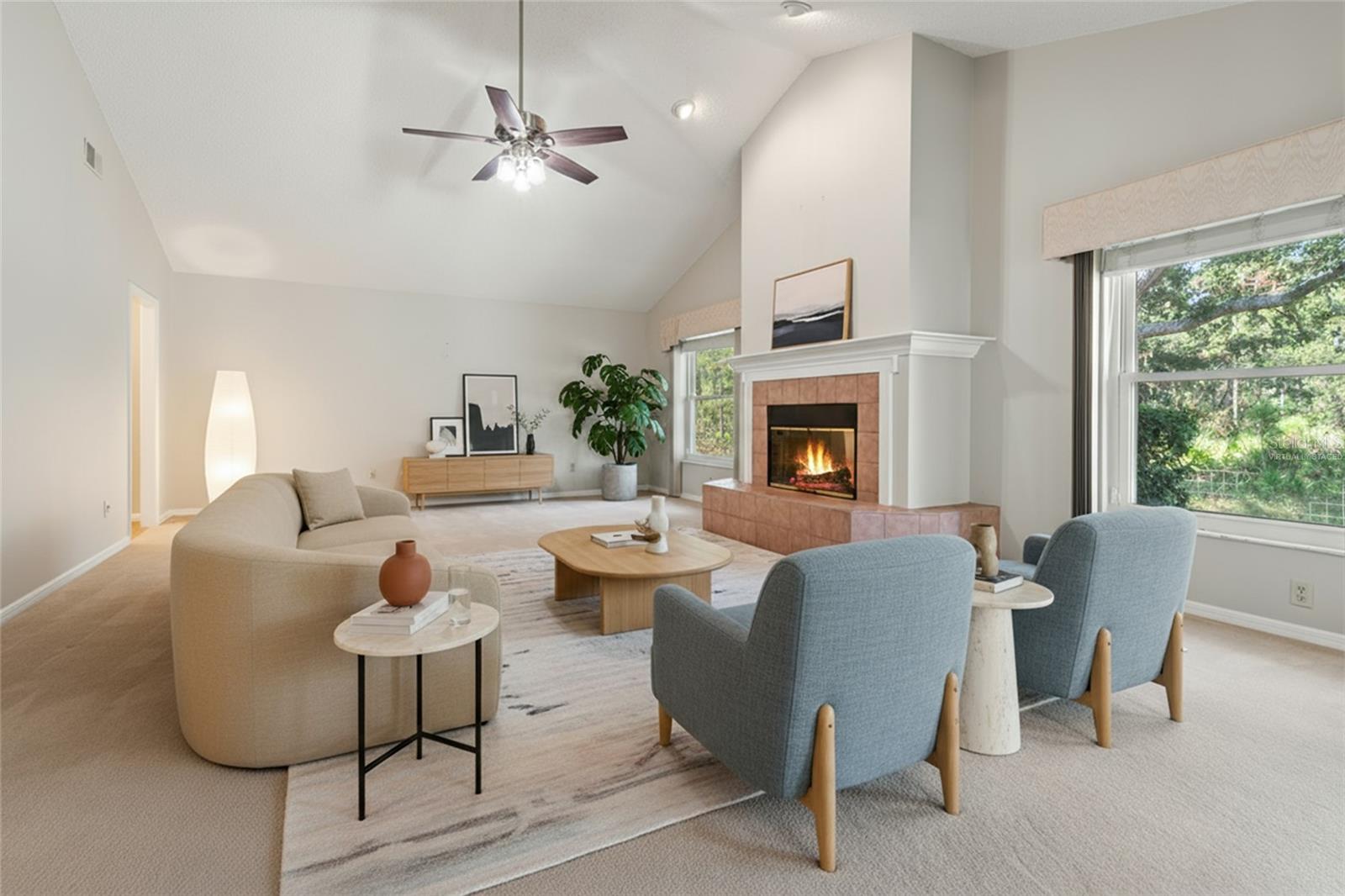 Virtually Staged Family Room