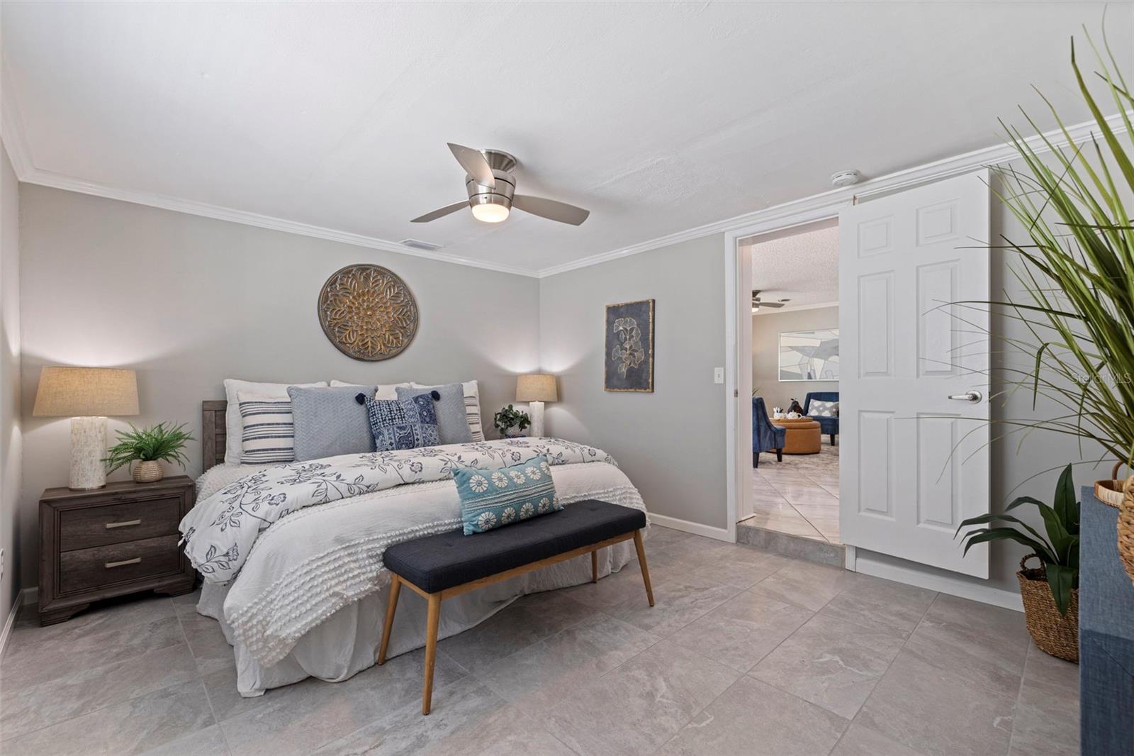 Primary Bedroom at the front of the house off Living Room