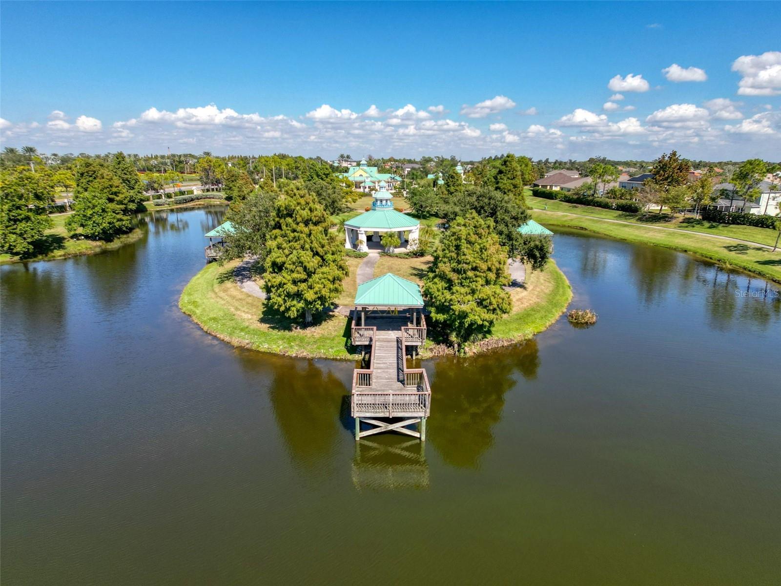 Fishing pier in the community area