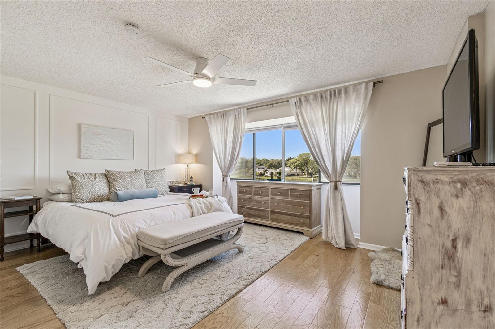 Primary bedroom has gorgeous views.