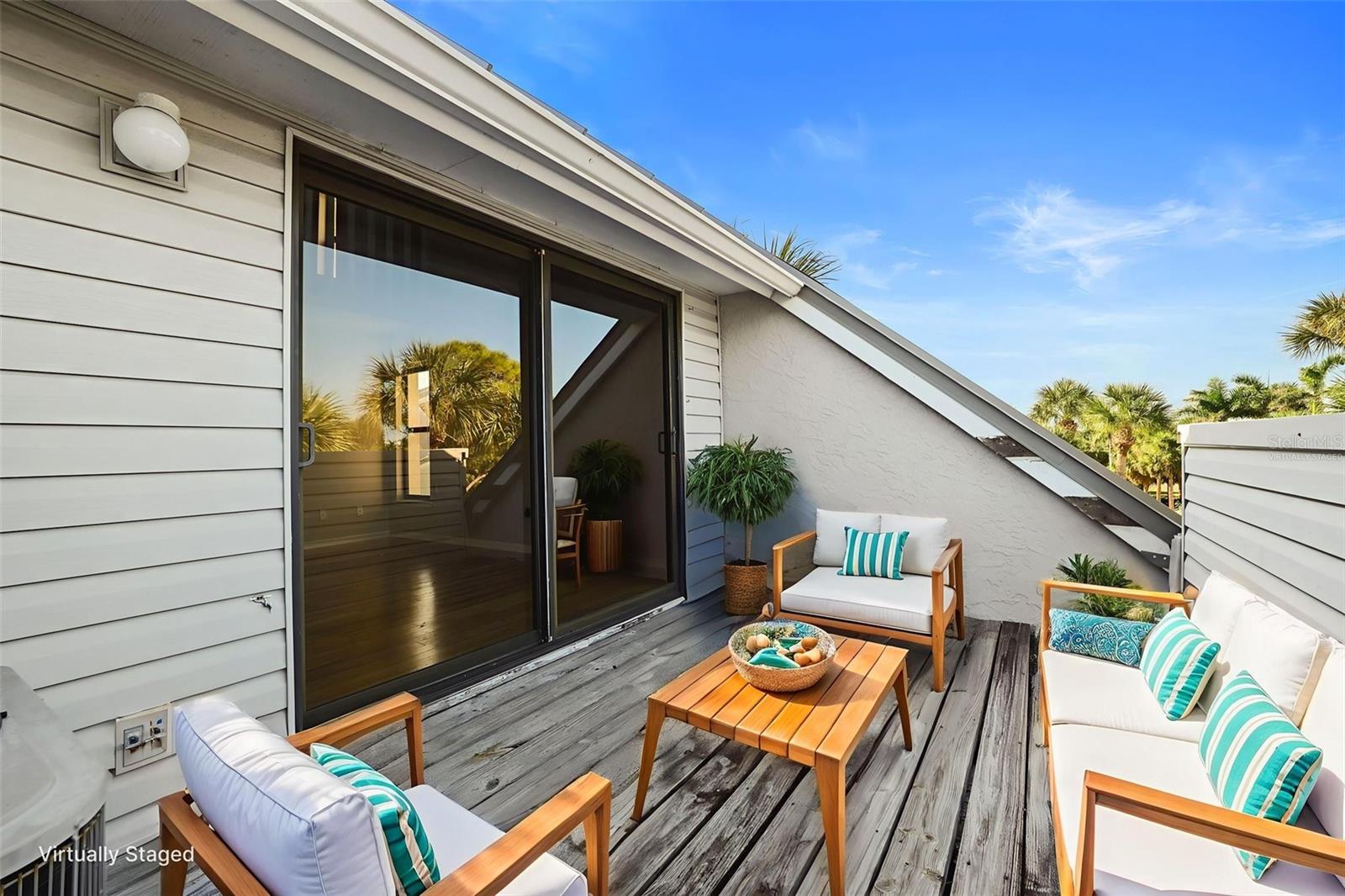 Virtually Staged Master Bedroom Balcony