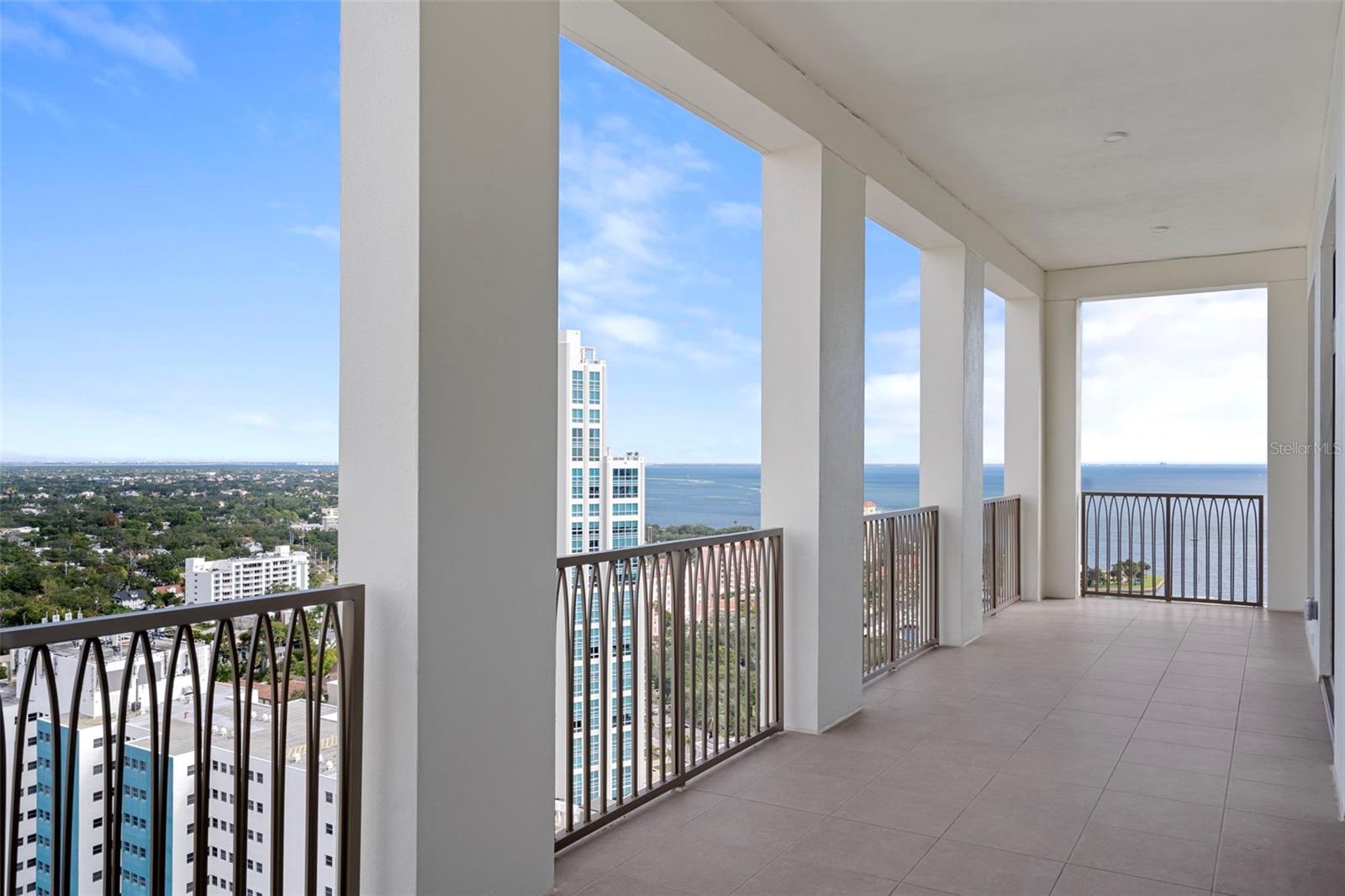 38-ft North terrace spanning the living room.