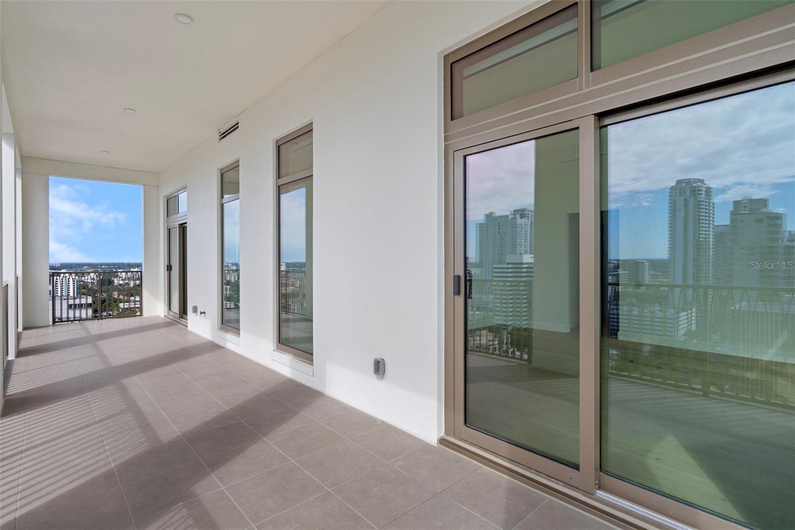 Looking west on the 38'+ south terrace