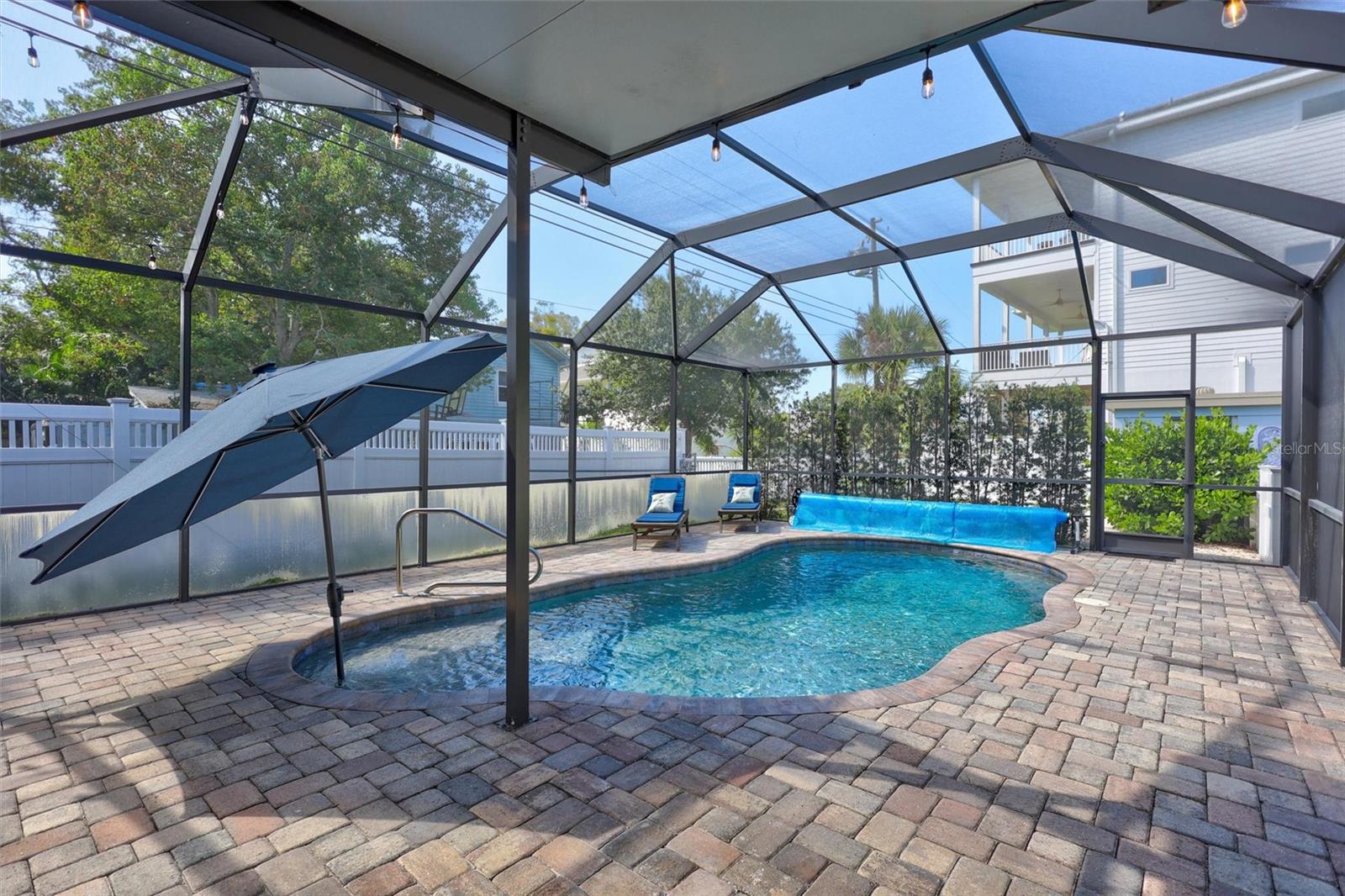 Salt water heated pool