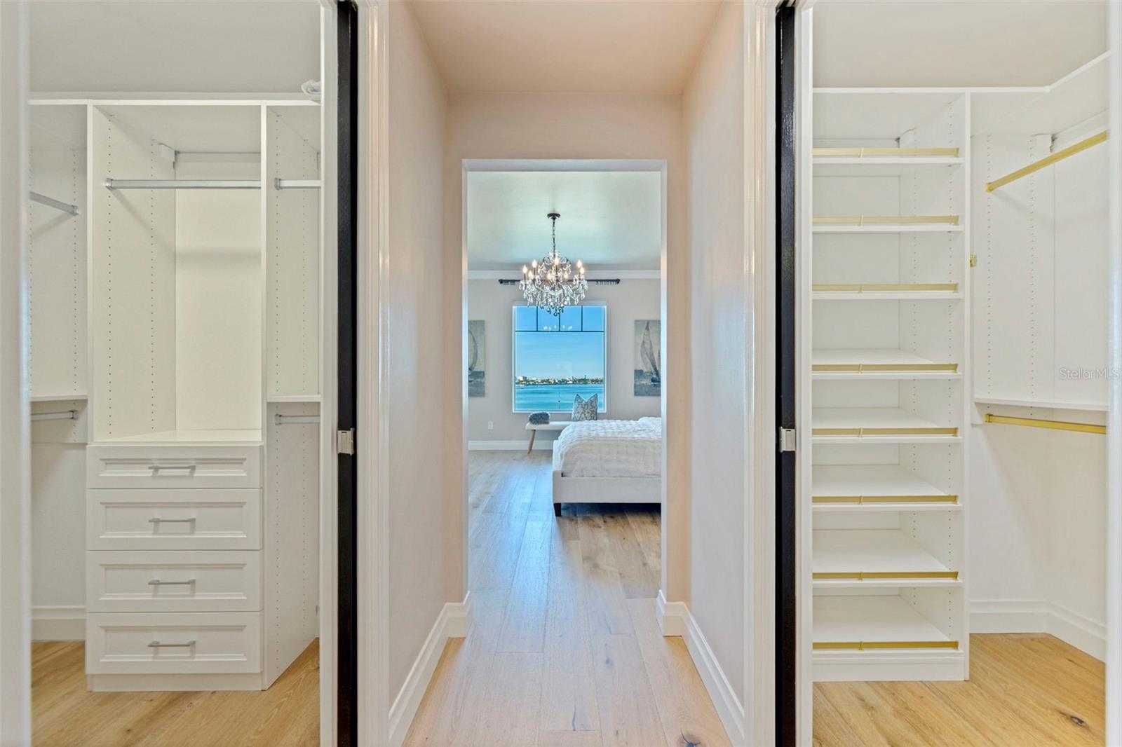 His & Hers closets with ample room for organizing.