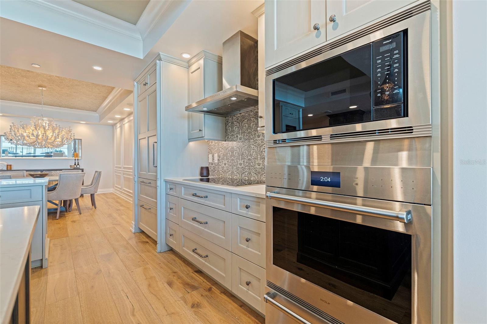 Designer kitchen with premium appliances.