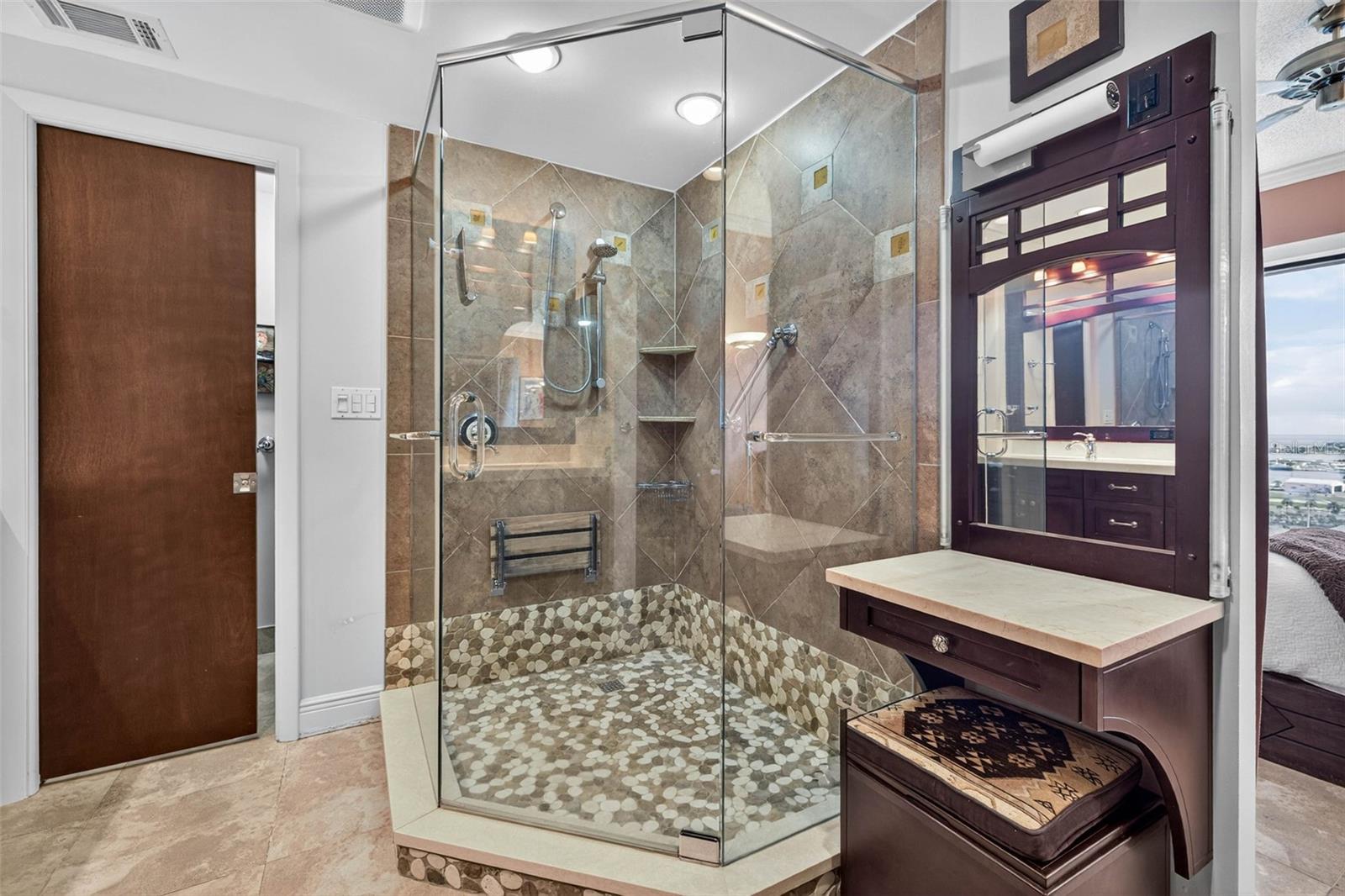 Large walk-in shower
