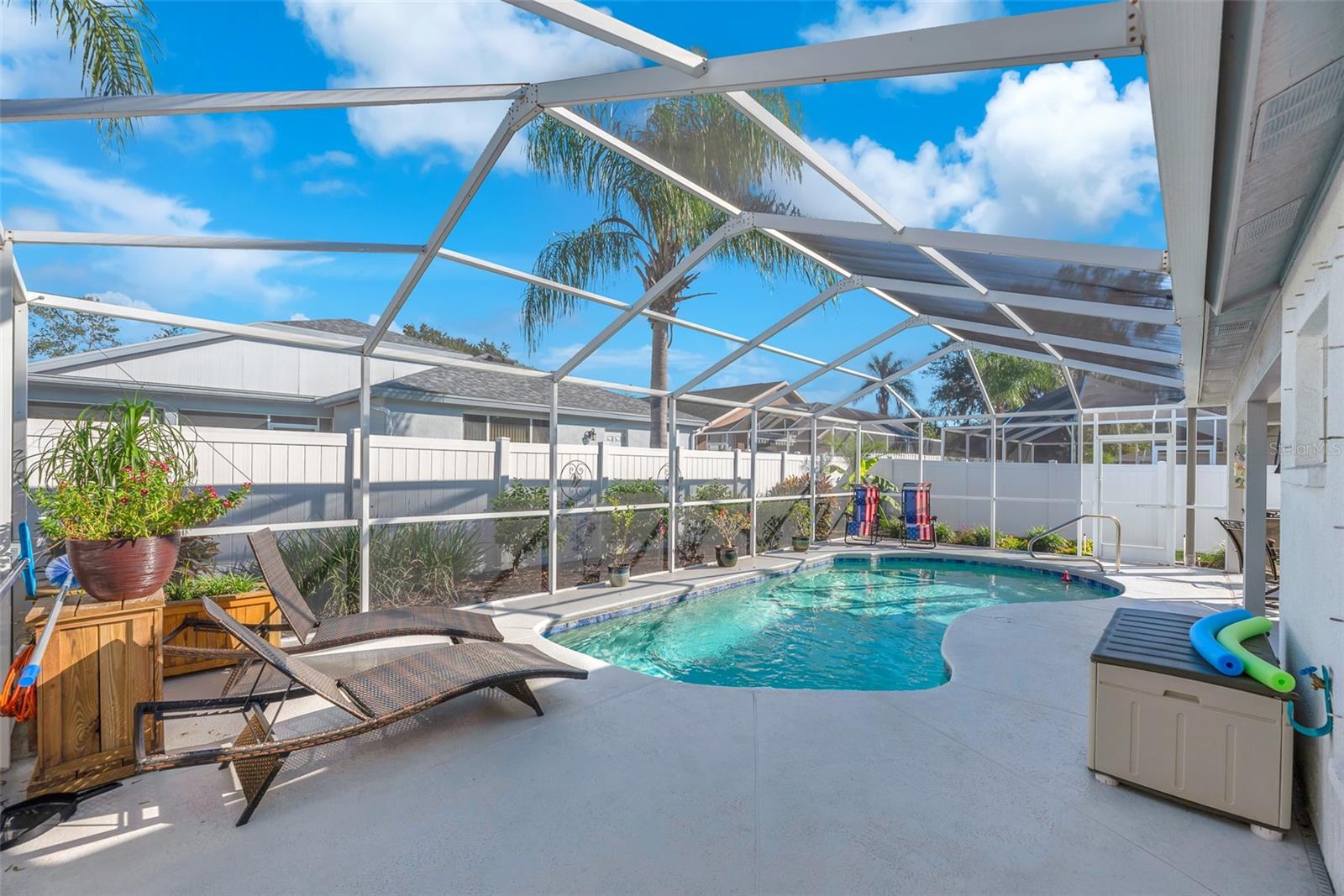 Screened pool and lanai offer the perfect private retreat.