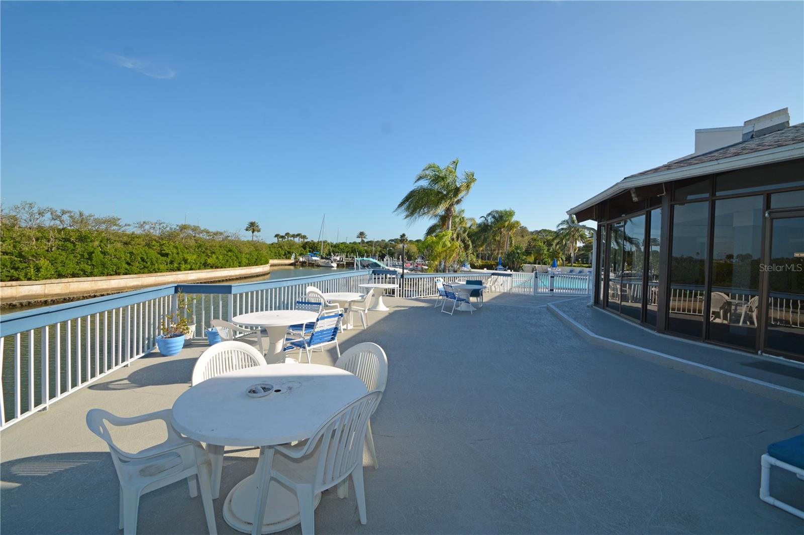 Pool One & Clubhouse One Patio along Intracoastal Waterway.