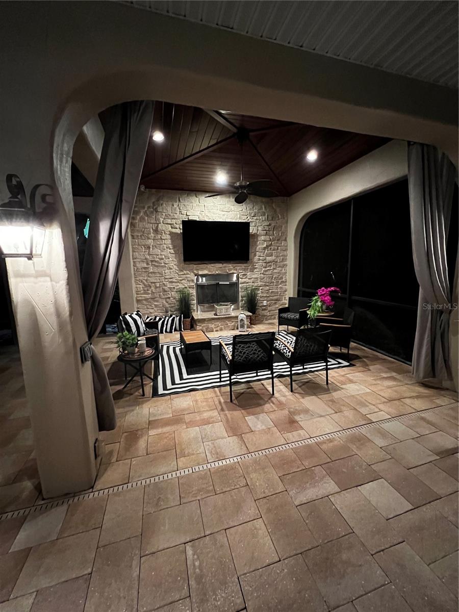 Outdoor Lodge at night