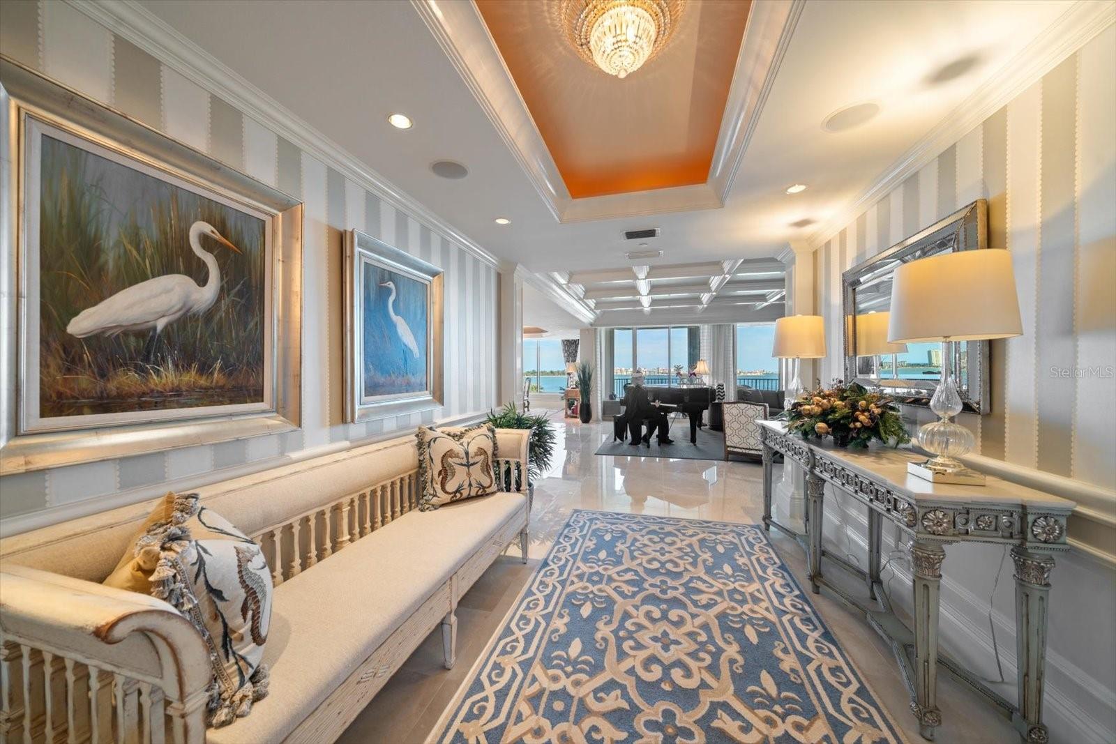 Decor is curated with thoughtful selections and complement the overall scheme.