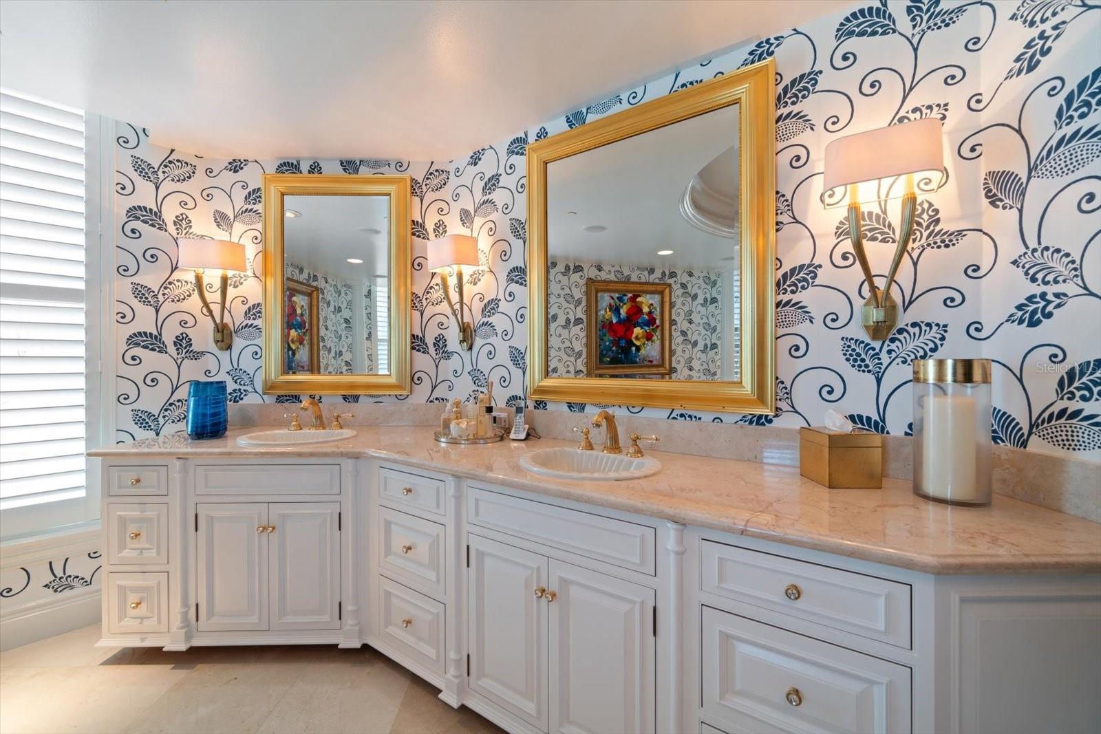Primary vanity with dual sinks