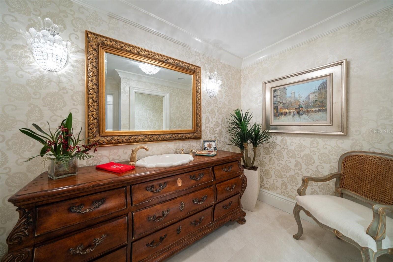 Guest bath is a tribute to fine taste.