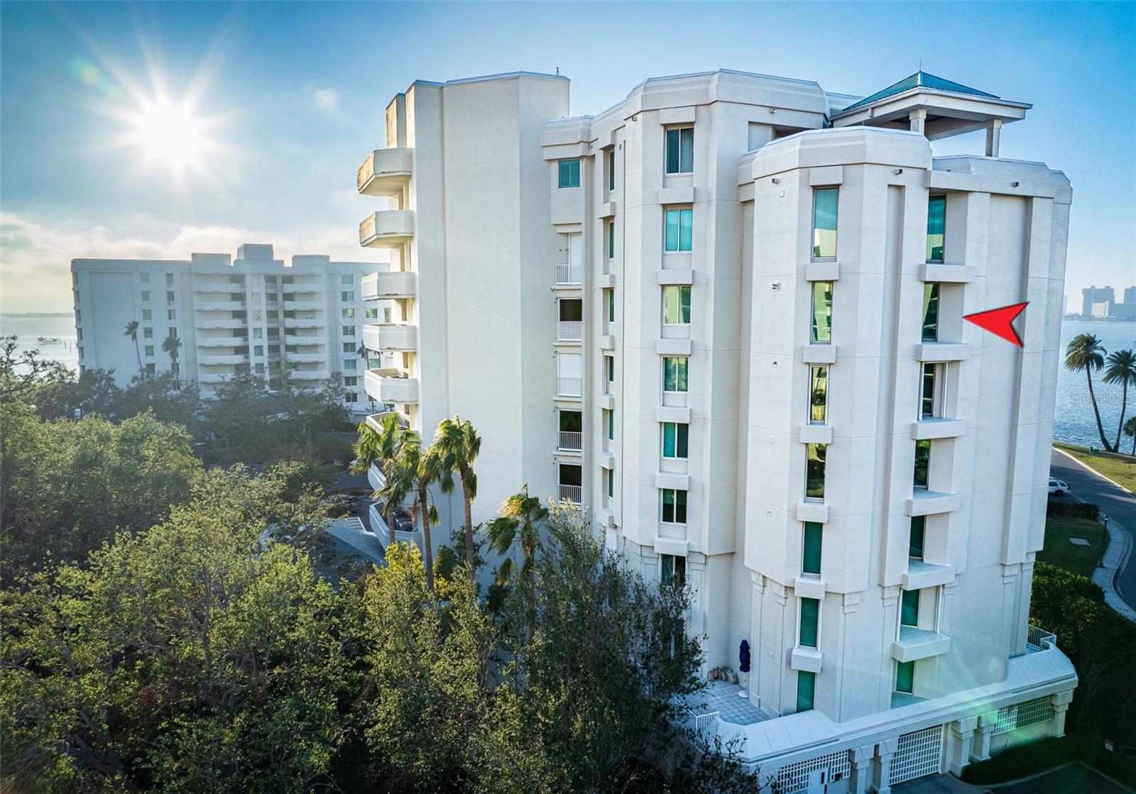 Exquisite building, spectacular location! Located in an area that is not in a flood zone, the building provides worry free living with no challenges of storm threats such as water intrusion in garage area or interruption of power during recent storms.