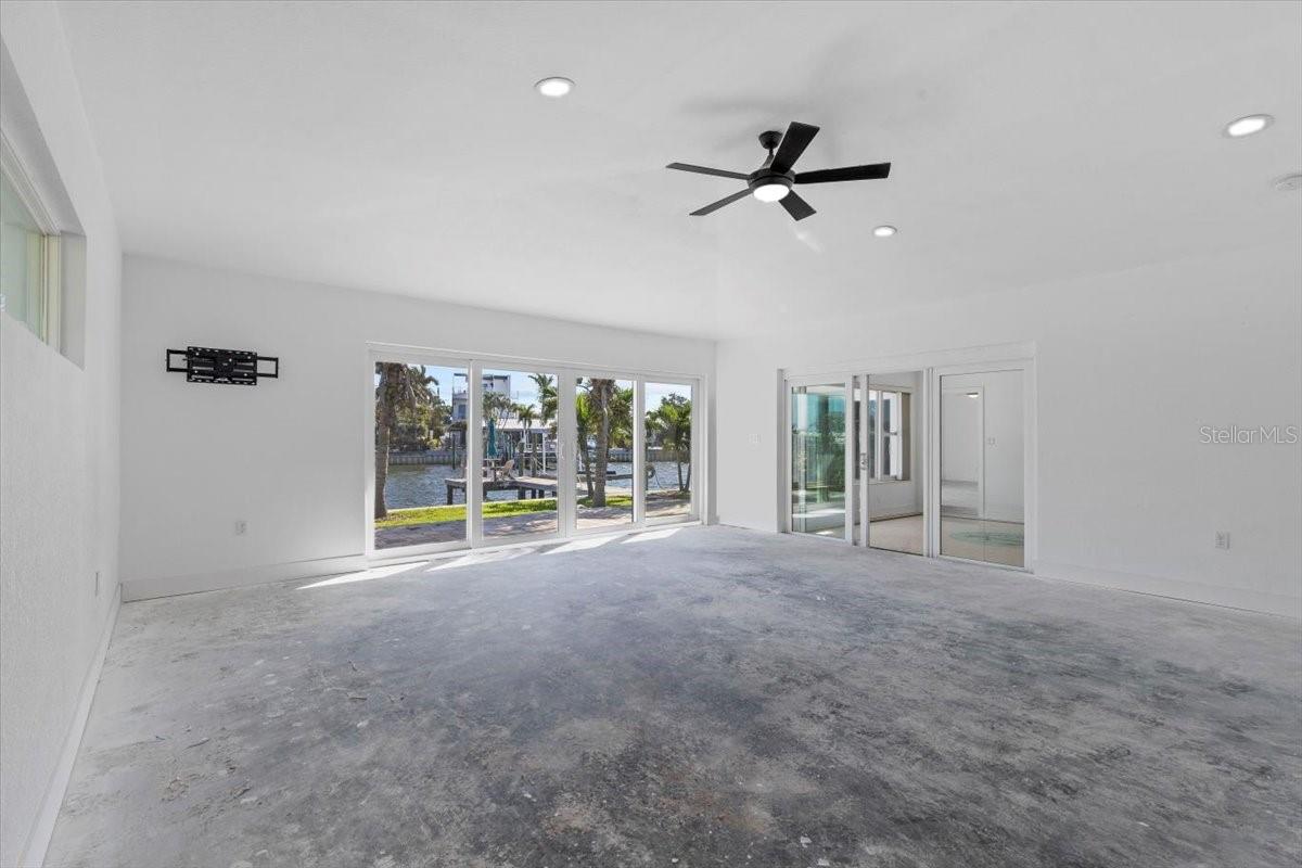 Spacious Great Room facing the Water