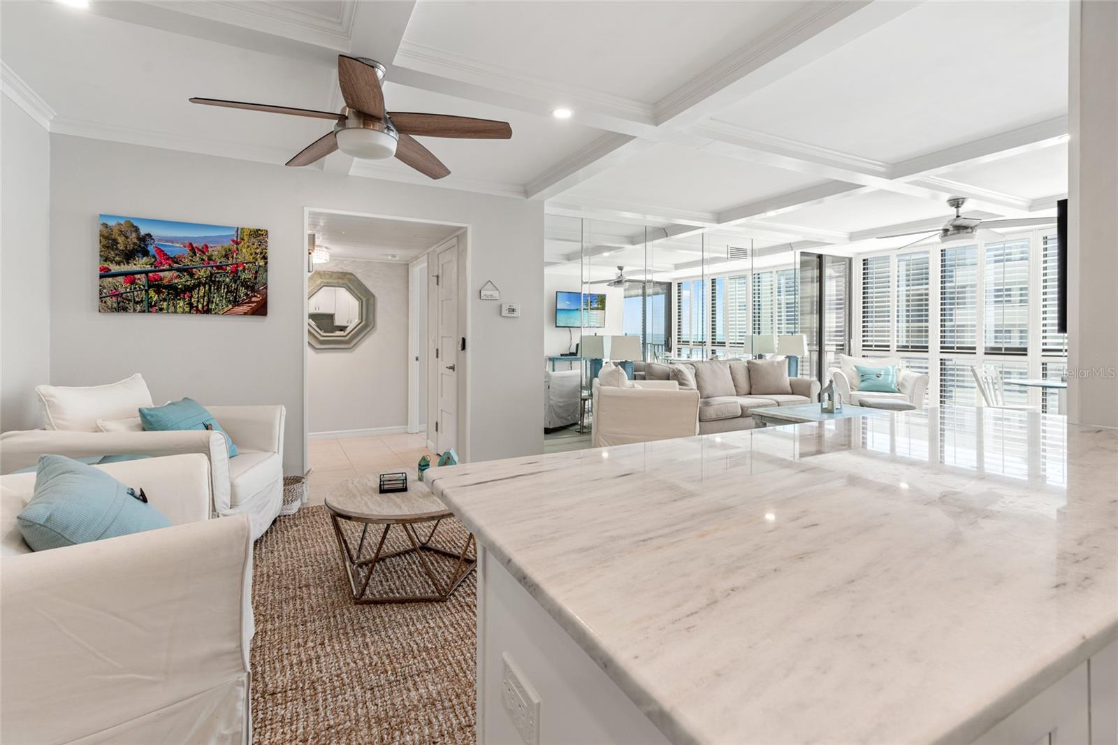 Living space from kitchen