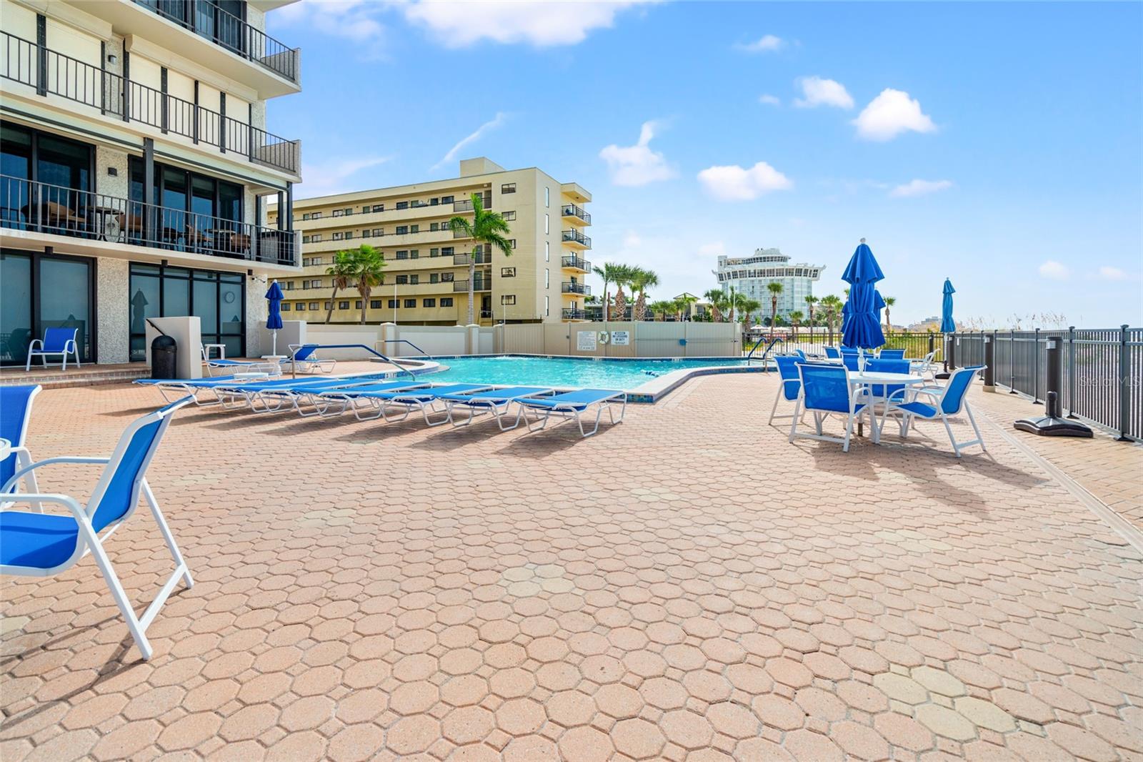 Pool deck Sirata Resort next door. Short walk to Harry's Beach Bar
