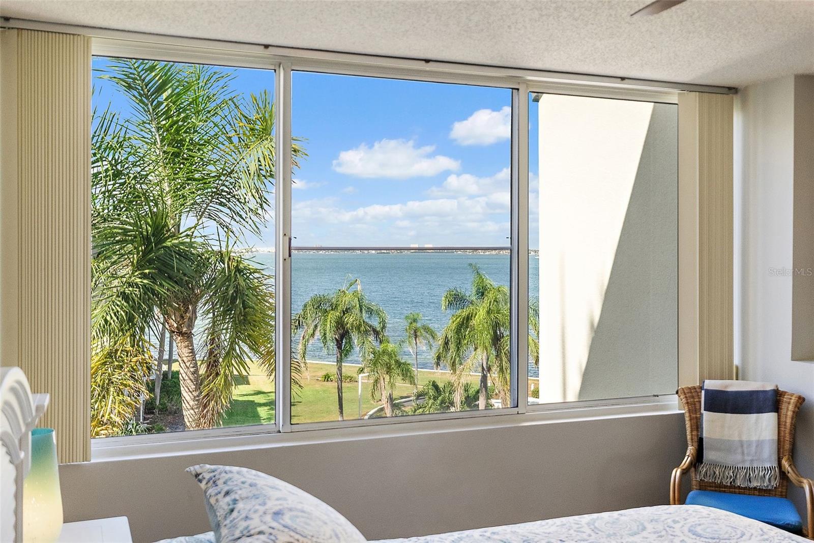 Water views form Primary Bedroom