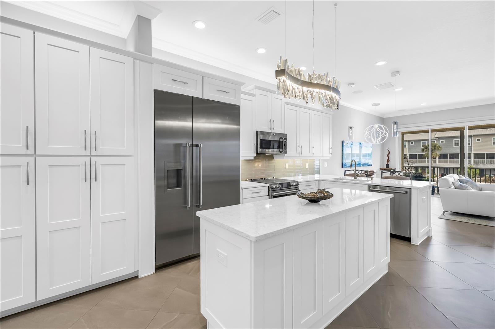Architecturally Designed Custom Kitchen featuring 7' island