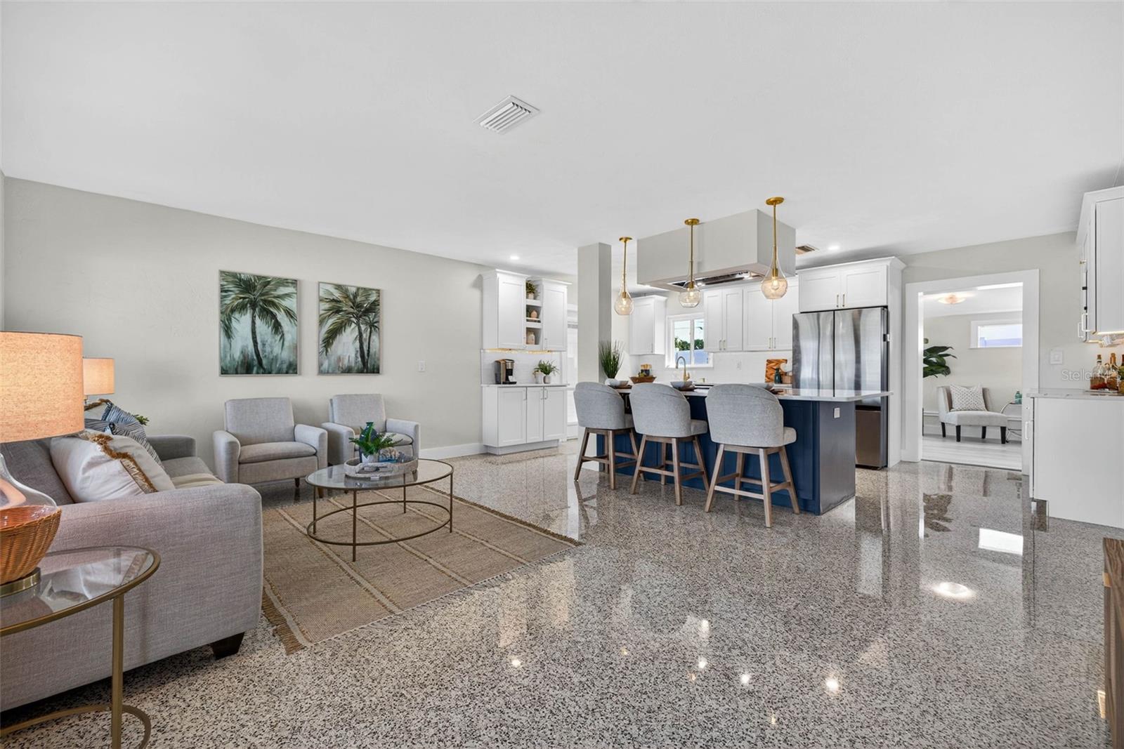 Sparkling Terrazzo Floors throughout.