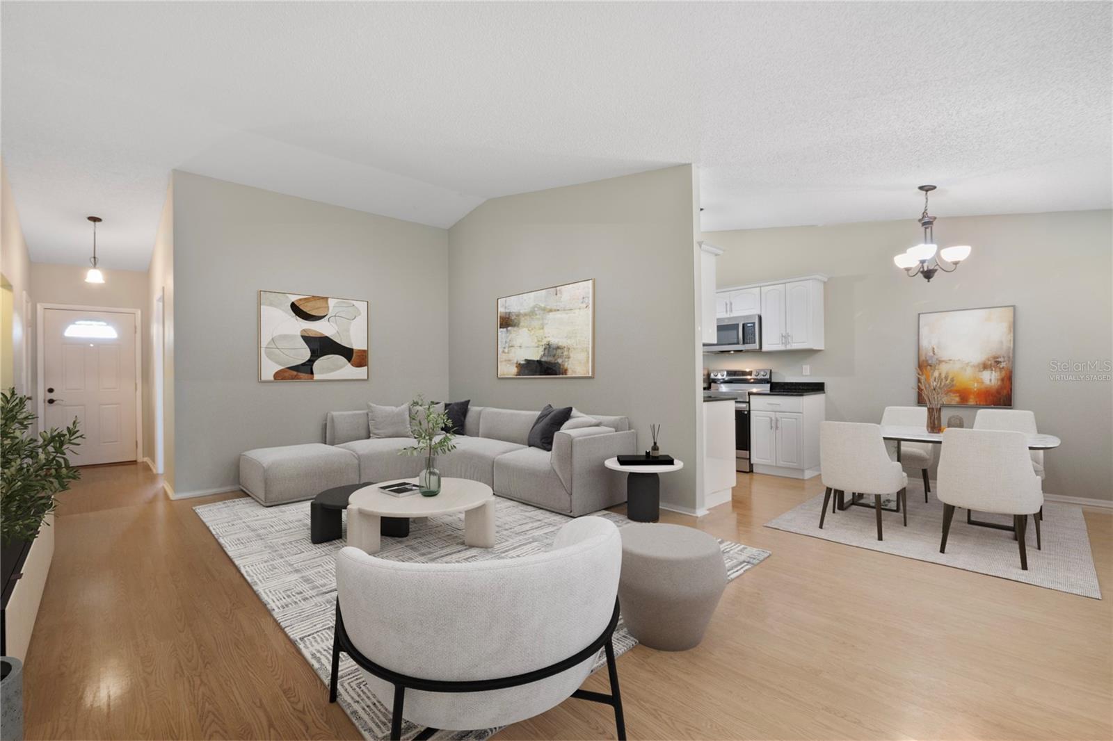 Virtually staged living room