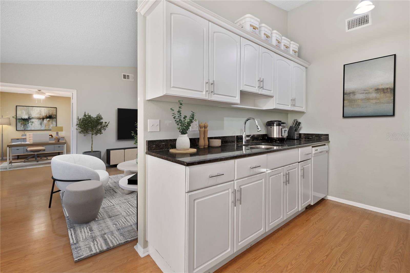 Virtually staged kitchen