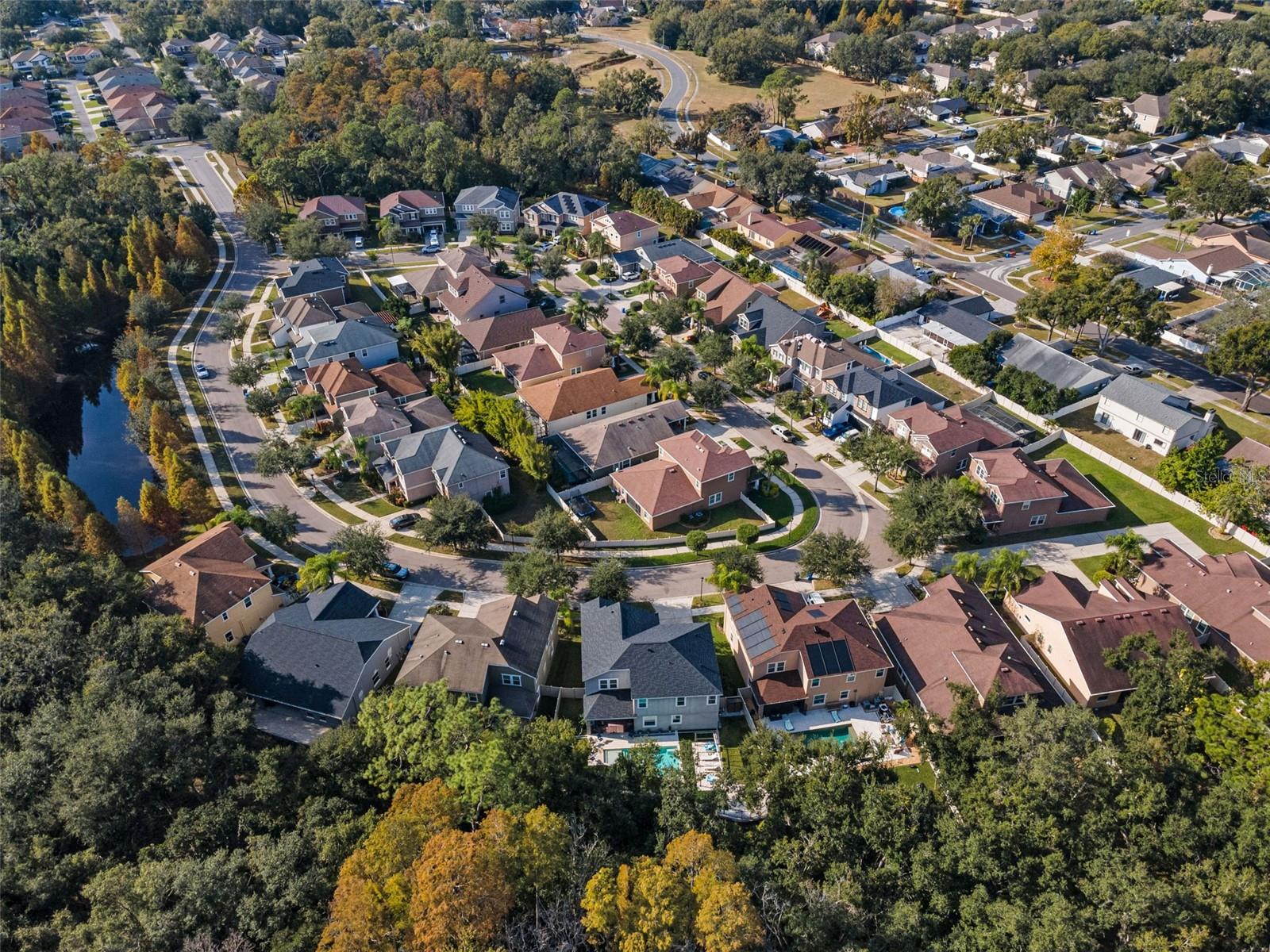 aerial of this part of the subdivision, home is in the lower, middle forefront