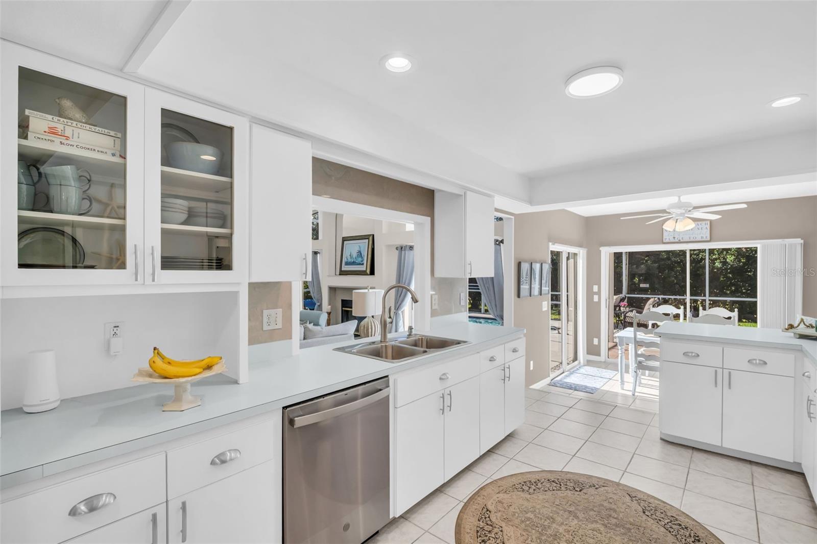 Recessed lighting & convenient pass-through to main living for easy living~