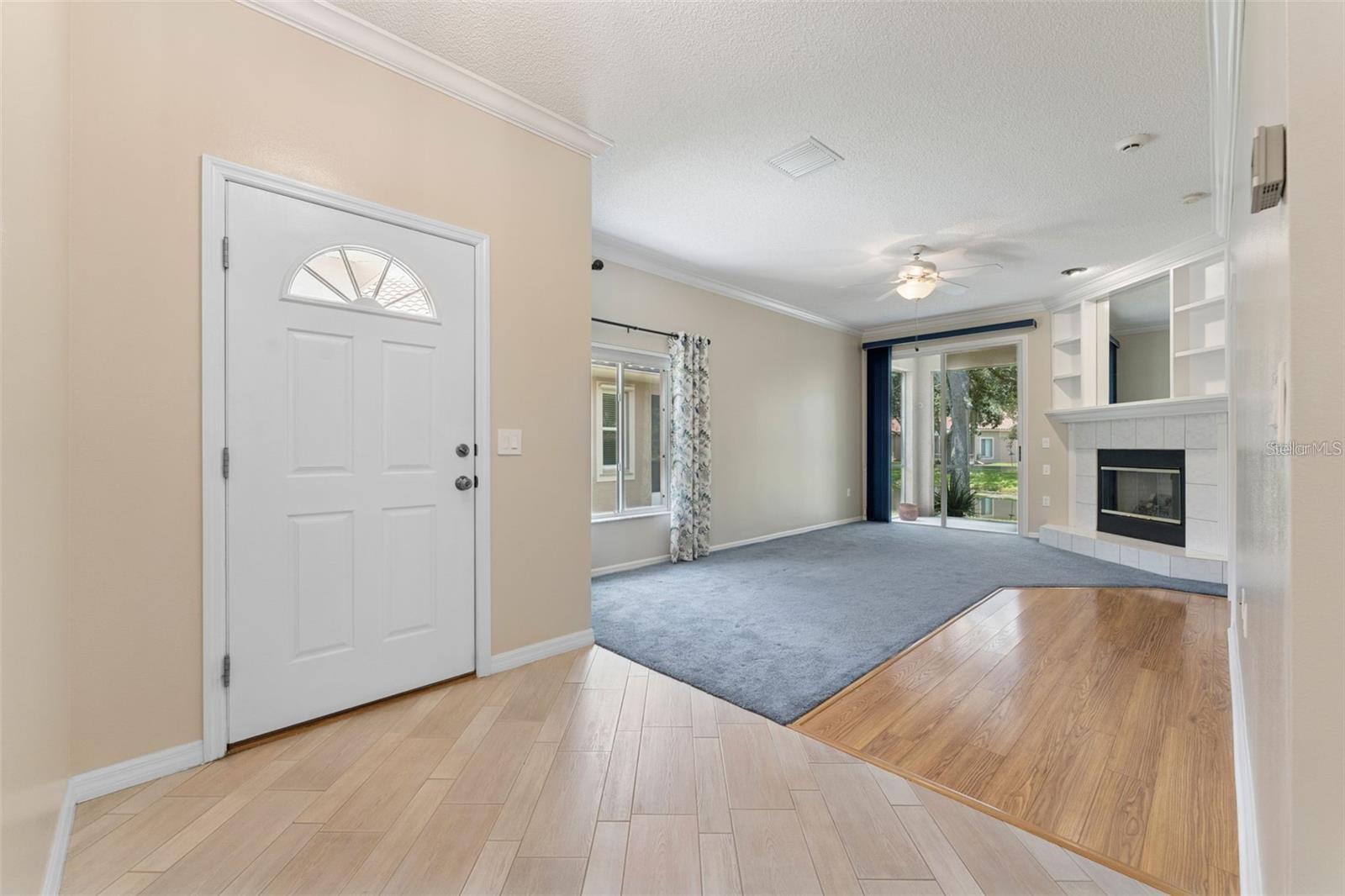 Inside front door looking towards living room