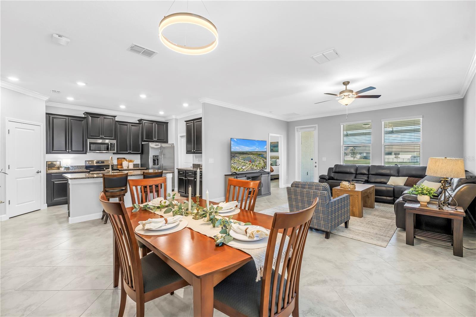 Open Concept is the highlight of this home: Family Room / Dining / Kitchen Combination