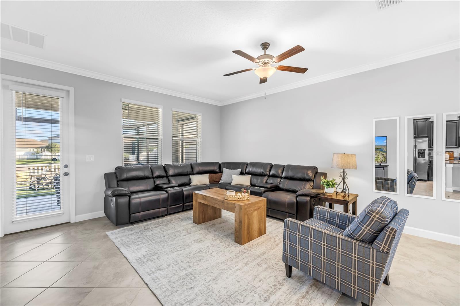 Lanai access directly between your living room and master bedroom