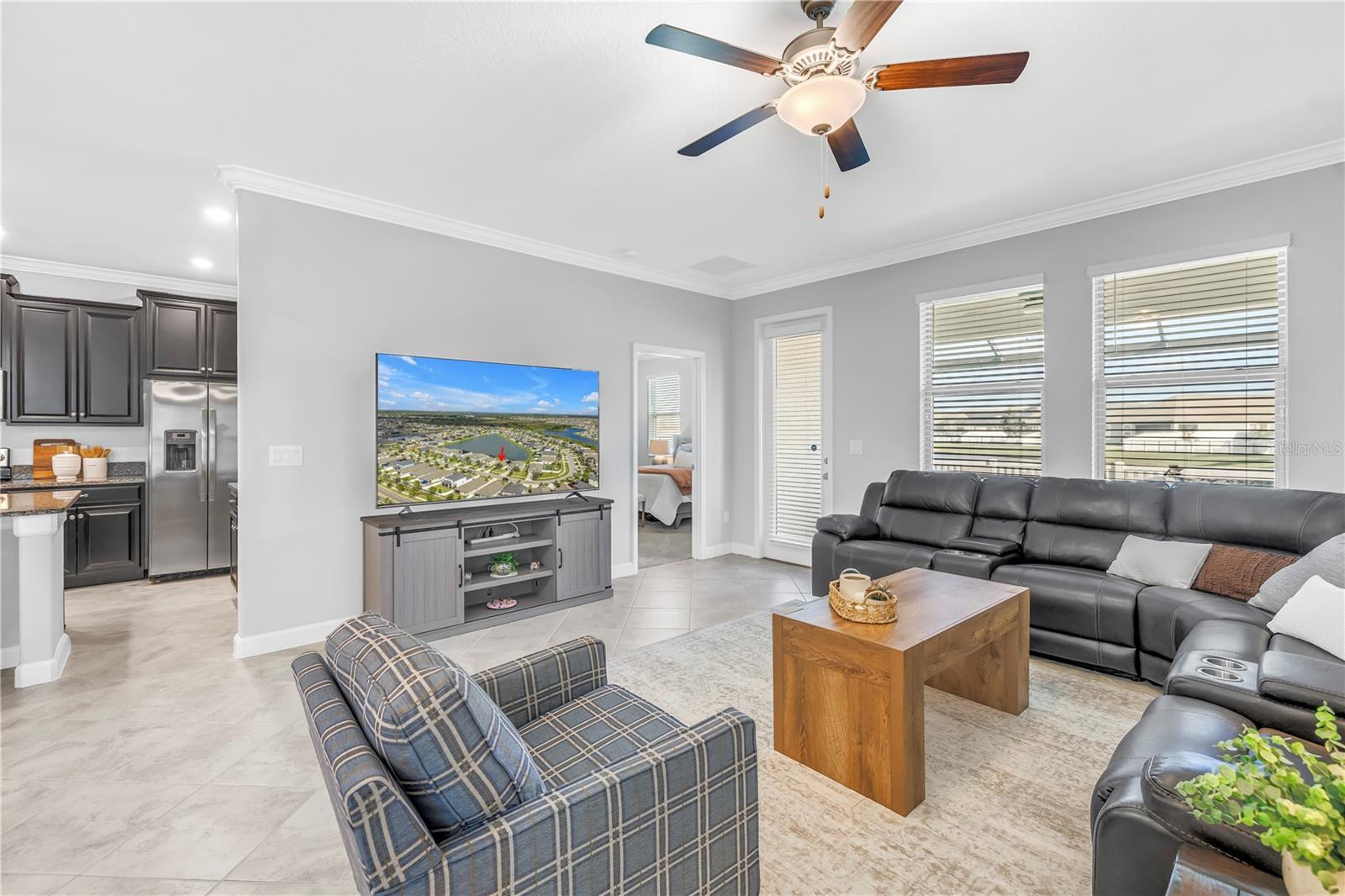 Oversized sectional with plenty of room for additional seating