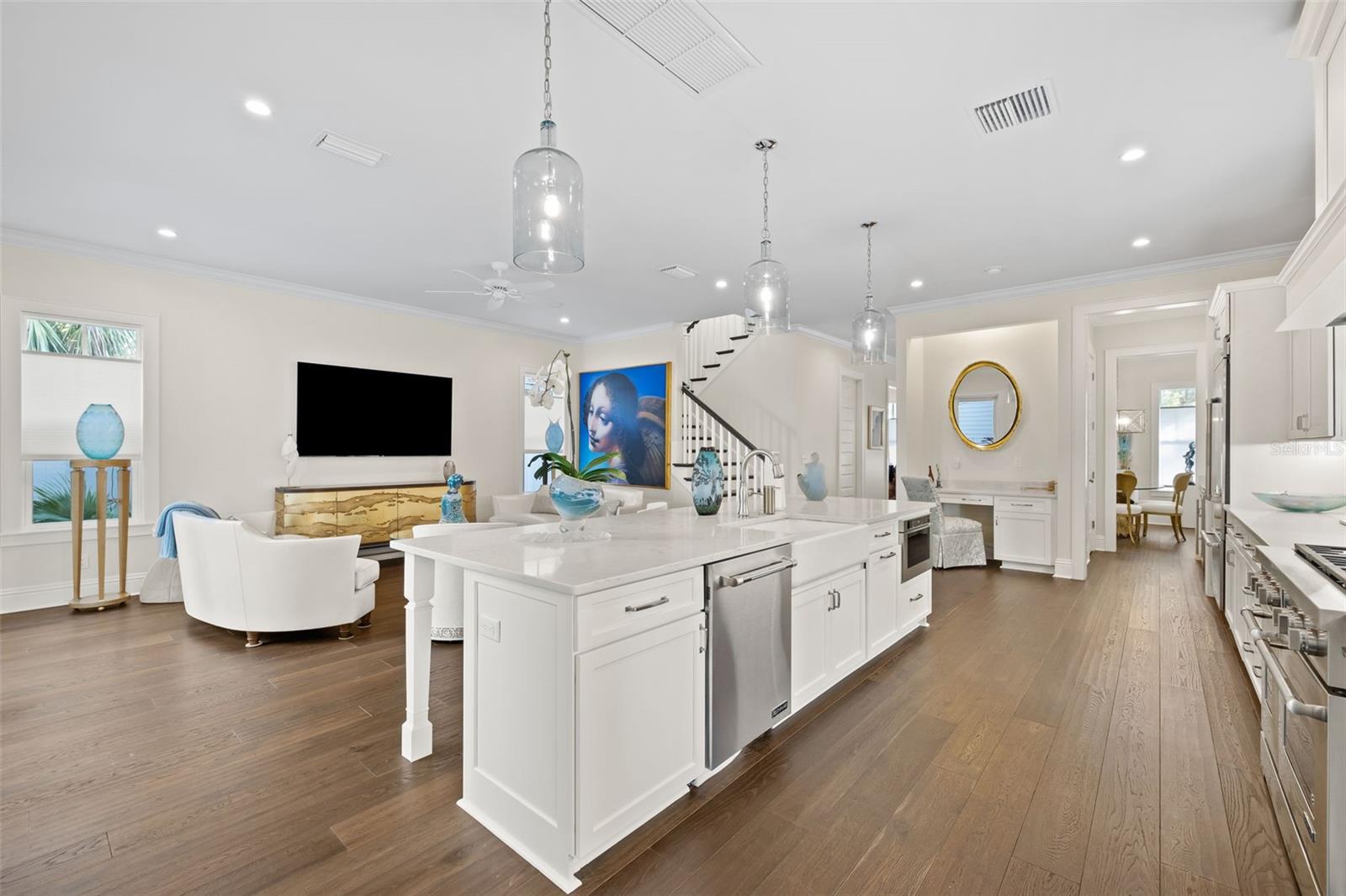 FAMILY ROOM AND KITCHEN