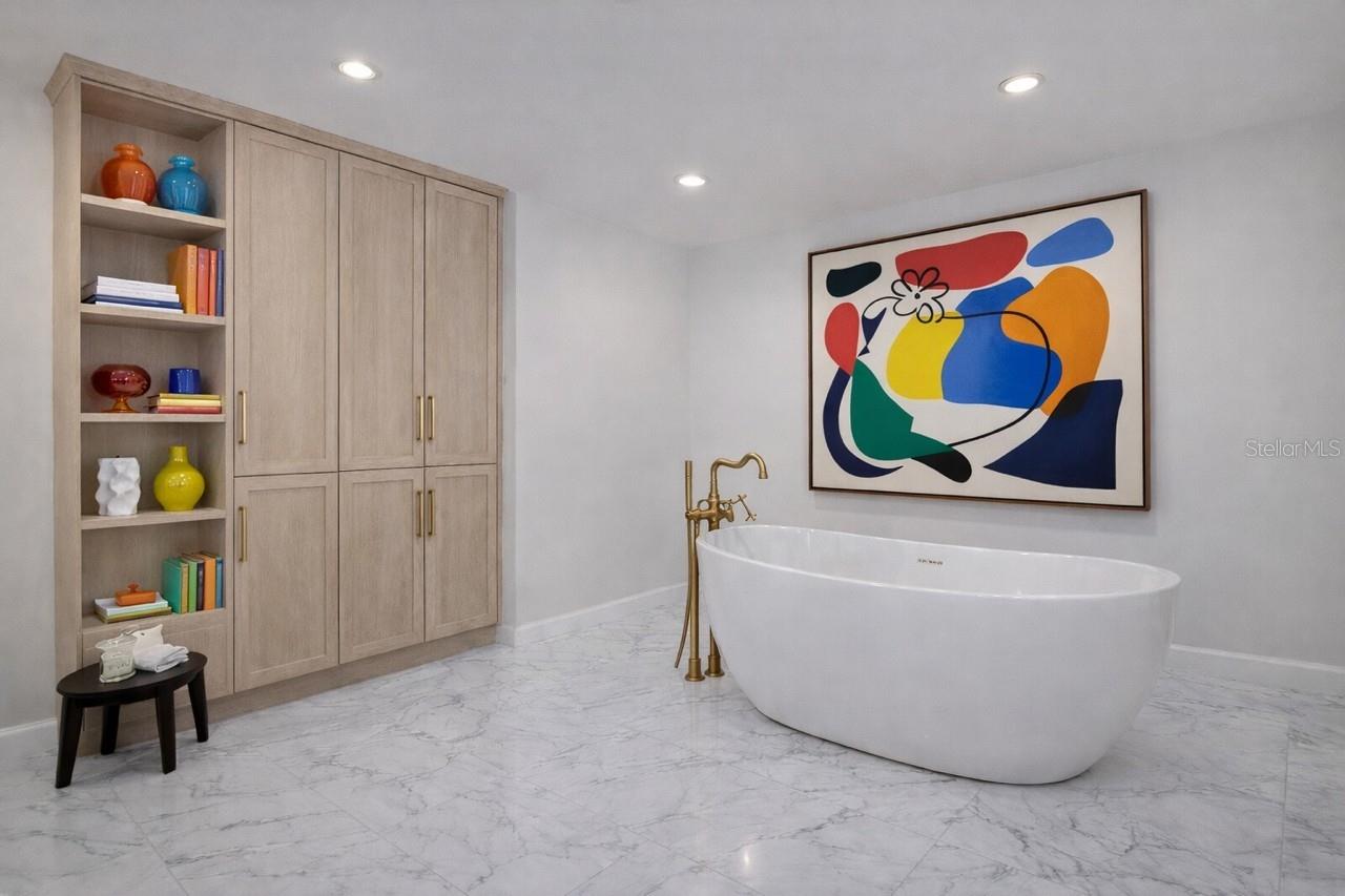 AI generated updated primary bathroom.