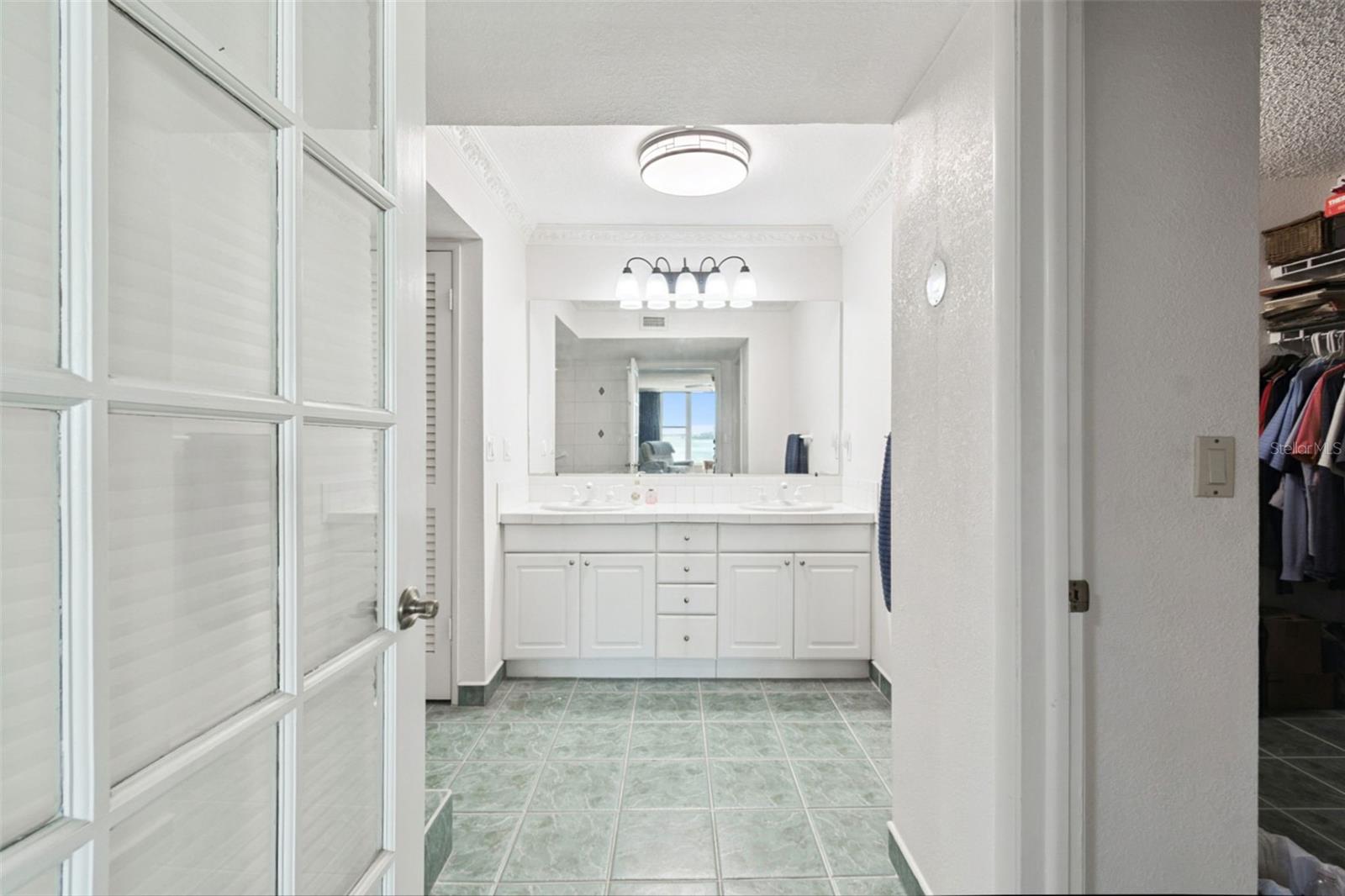 Primary bathroom with shower and tub